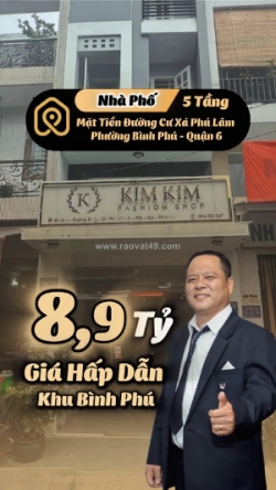 ✨ nhà đẹp mặt tiền cư xá phú lâm d – 5 tầng – giá 8,9 tỷ  tìm nhà phố