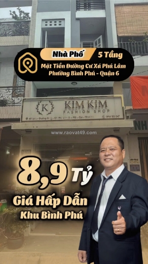 ✨ nhà đẹp mặt tiền cư xá phú lâm d – 5 tầng – giá 8,9 tỷ  tìm nhà phố