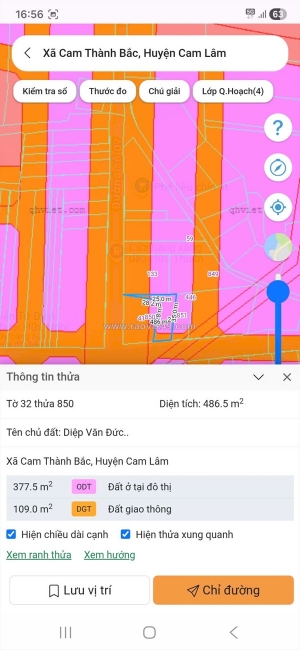 Bán đất chính chủ -  giá đầu tư - xã cam thành bắc, cam lâm, khánh hòa