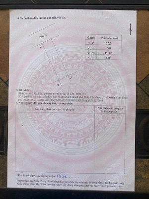 Bán lô đất 100m2 full thổ cư thuộc kđt điện nước xuân hoà xã cao minh – tp phúc