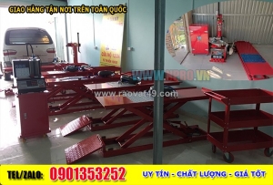 Bàn nâng xe máy, tủ đồ nghề bộ đôi thiết bị cho tiệm sửa xe