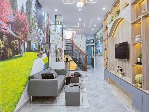 Bán nhà siêu xinh, full nội thât, 3 pn, hẻm 4m thông, trần bá giao gò vấp chỉ