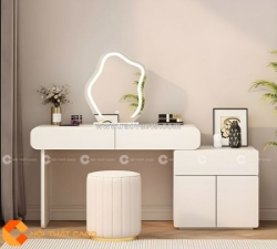 Bàn trang điểm gỗ công nghiệp mdf màu trắng hiện đại mới