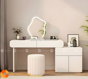 Bàn trang điểm gỗ công nghiệp mdf màu trắng hiện đại mới