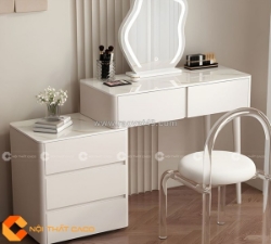 Bàn trang điểm gỗ công nghiệp mdf màu trắng sang trọng