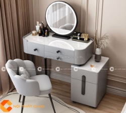 Bàn trang điểm gỗ công nghiệp mdf màu xám hiện đại