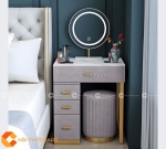 Bàn trang điểm gỗ công nghiệp mdf màu xám sang trọng - btd07