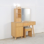 Bàn trang điểm gỗ mdf melamine màu vàng vân gỗ sồi cao cấp