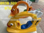 Bập bênh cá vàng nhựa, bập bênh đế cong cá vàng