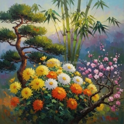 Bộ tranh tứ quý tùng cúc trúc mai hợp tuổi nào?