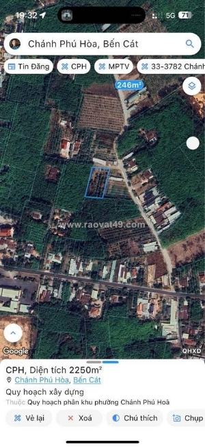 Cần bán đất phường chánh phú hòa – tx. bến cát,tỉnh  bình dương – gần lộ 7b