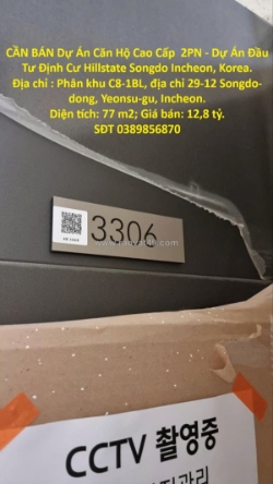 Cần bán dự án căn hộ cao cấp  2pn - dự án đầu tư định cư hillstate songdo
