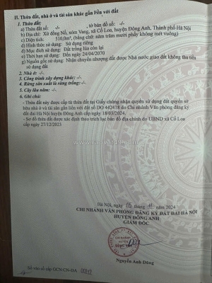 Cần bán mảnh đất xứ đồng nổ, xóm vang– cổ loa, đông anh, hà nội (gần vinhomes