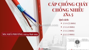 Cáp chống cháy chống nhiễu 2x1.5 mm2 chuẩn bs6387, iec 60331 hồ chí minh