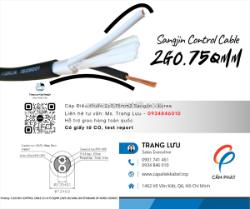 Cáp điều khiển 2x0.75 sangjin sài gòn, bình dương, đồng nai