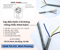 Cáp điều khiển 3 lõi không chống nhiễu altek kabel đà nẵng, hà nội, hồ chí minh