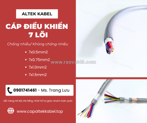 Cáp điều khiển 7x0.5/7x0.75/7x1.0/7x1.5 altek kabel