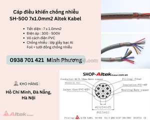 Cáp điều khiển chống nhiễu sh-500 7x1.0mm2 altek kabel đà nẵng, hà nội, hải phòng