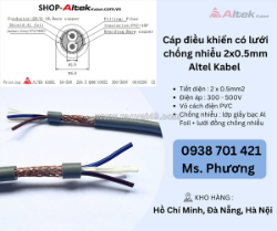 Cáp điều khiển có lưới chống nhiễu 2x0.5mm altel kabel đà nẵng, hà nội, hồ chí minh