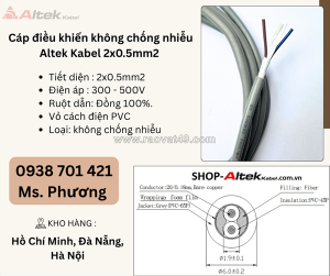 Cáp điều khiển không chống nhiễu altek kabel 2x0.5mm đà nẵng, hà nội, hồ chí minh