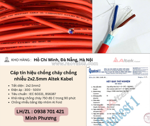 Cáp tín hiệu chống cháy chống nhiễu 2x2.5mm altek kabel đà nẵng, hà nội, hồ chí minh