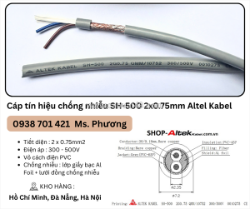 Cáp tín hiệu chống nhiễu sh-500 2x0.75mm altel kabel đà nẵng, hà nội, hồ chí minh