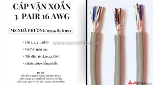 Cáp vặn xoắn altek kabel 3 pair 16 awg – 1 lớp chống nhiễu