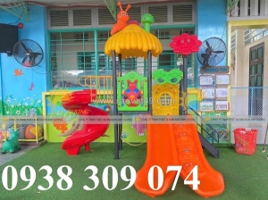 Cầu trượt liên hoàn giá rẻ, tặng bập bênh , cầu trượt hồ bơi