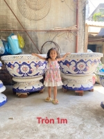 Chậu hoa đắp miểng chén dĩa , cẩn sành sứ thủ công mỹ nghệ