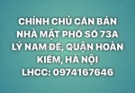 Chính chủ cần bán nhà mặt phố số 73a lý nam đế, quận hoàn kiếm, hà nội