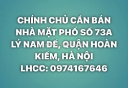 Chính chủ cần bán nhà mặt phố số 73a lý nam đế, quận hoàn kiếm, hà nội