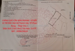 Chính chủ cần bán nhanh lô đất vị trí đắc địa xã thành hải, tp phan rang -