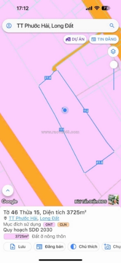 Chính chủ gửi bán đất ngay mỹ thuận-long mỹ-bà rịa (phước hải long đất mới,gần