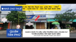 Cho thuê nhà mặt tiền thạch lam 120m², ngang 8m - cạnh ngã tư