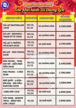 Chùm tour tết dương lịch 2026