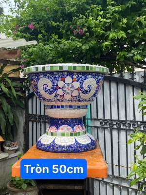 Cơ sở chậu cẩn miểng thế sơn