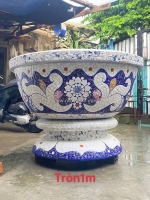 Cơ sở chậu hoa dán sành sứ, cẩn miễng thế sơn