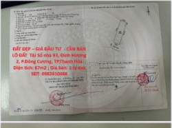 Đất đẹp – giá đầu tư - cần bán lô đất tại số nhà 93, đinh hương 2, p.đông