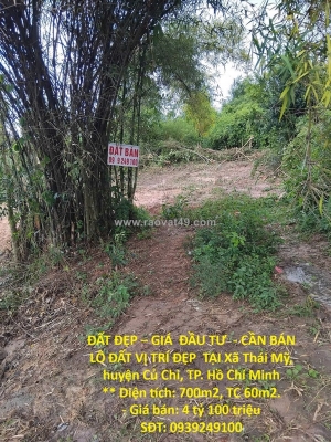 Đất đẹp – giá  đầu tư  - cần bán lô đất vị trí đẹp  tại xã thái mỹ, huyện củ