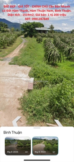 Đất đẹp - giá tốt - chính chủ cần bán nhanh lô đất hàm thạnh, hàm thuận nam,