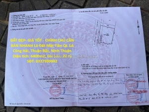 Đất đẹp- giá tốt - chính chủ cần bán nhanh lô đất mặt tiền ql 1a công hải,