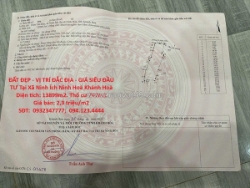 Đất đẹp - vị trí đắc địa - giá siêu đầu tư tại xã ninh ích ninh hoà khánh hoà