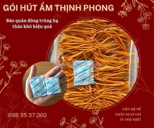 Đông trùng hạ thảo luôn khô ráo, bảo quản hiệu quả với gói hút ẩm silicagel thịnh phong