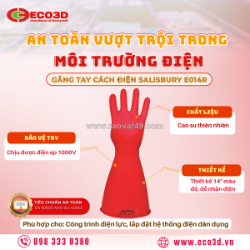 Găng tay cách điện salisbury e014r – an toàn trước điện 1000v