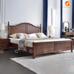 Giường ngủ gỗ tự nhiên thiết kế cổ điển sang trọng