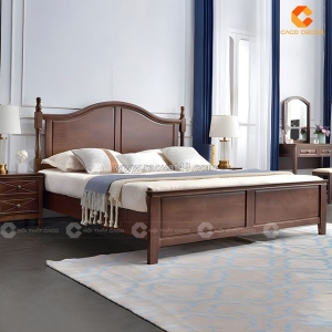 Giường ngủ gỗ tự nhiên thiết kế cổ điển sang trọng
