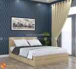 Giường ngủ mẹ bồng con gỗ công nghiệp màu vàng vân gỗ