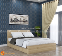 Giường ngủ mẹ bồng con gỗ công nghiệp màu vàng vân gỗ