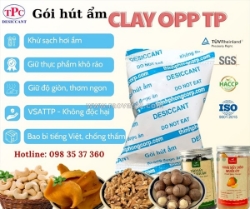 Gói hút ẩm an toàn dùng cho thực phẩm tết, hút ẩm clay opp