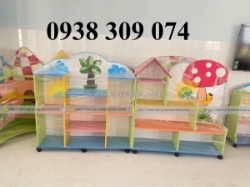 Kệ để đồ chơi mầm non, kệ góc mầm non, kệ học liệu mầm non